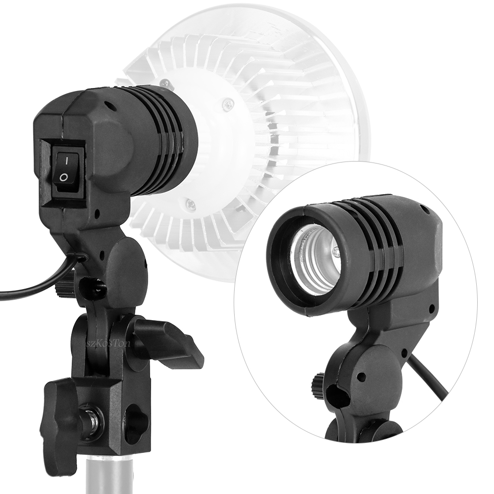 Photography Lighting Umbrella - Tek Kafa Ampul Tutucu E27 Soket
