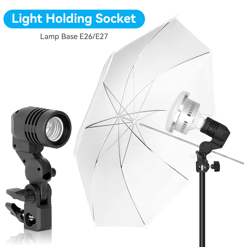 Photography Lighting Umbrella - 2 adet/1 adet E27 tek kafa