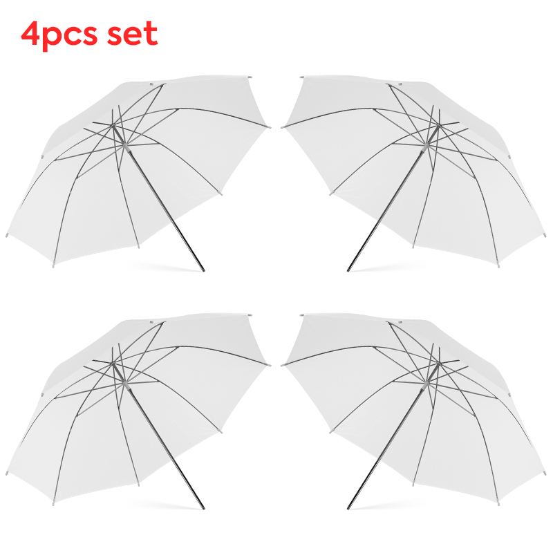 Photography Lighting Umbrella - 76 * 80cm X4 Şeffaf Beyaz