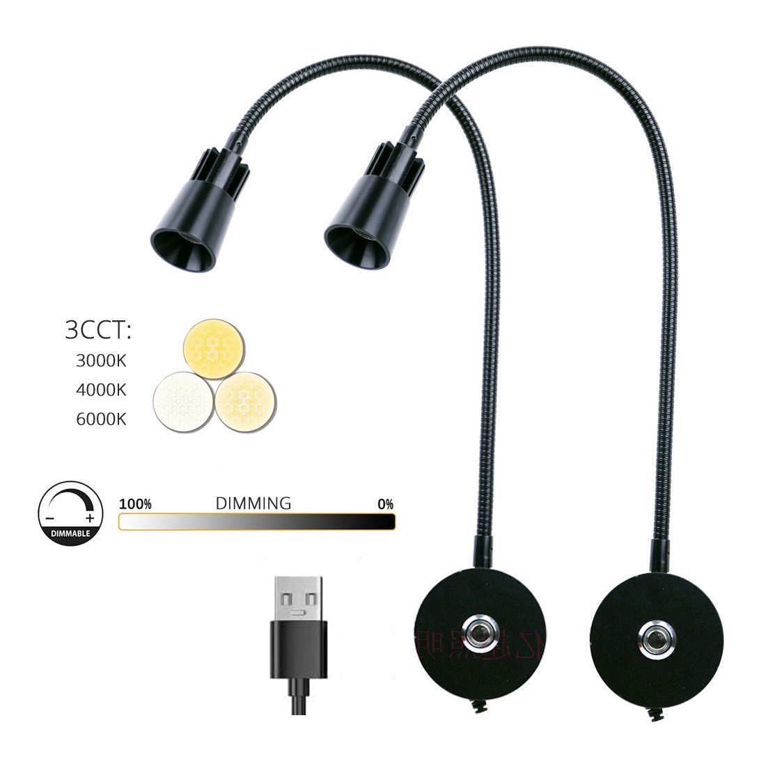 Photography Lighting Book - 2 adet 5V USB Başucu Duvar