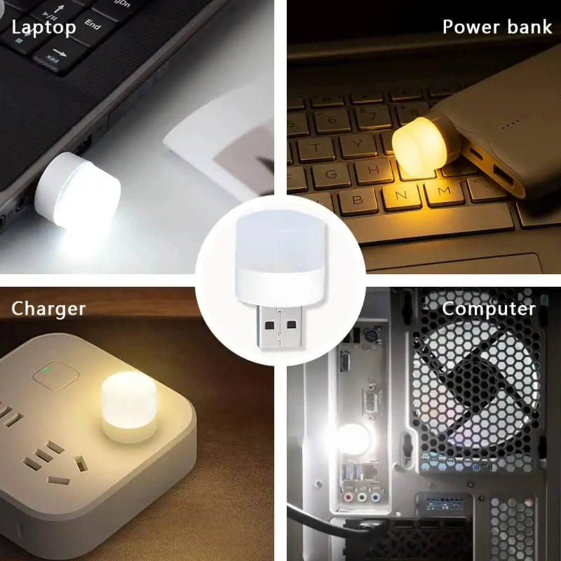 Photography Lighting Book - Mini USB Gece Lambası Sıcak Beyaz