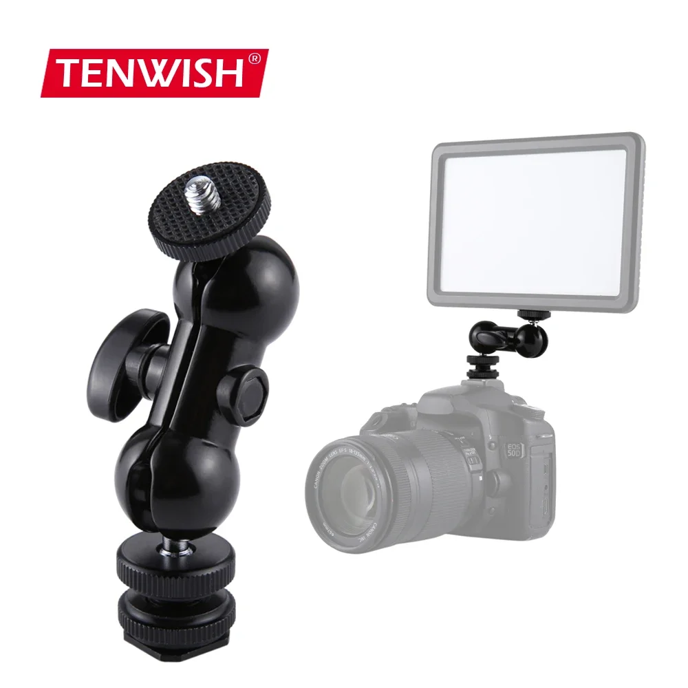 Photography Lighting Rig - Sıcak Ayakkabı Adaptörü Çift Top Kafaları