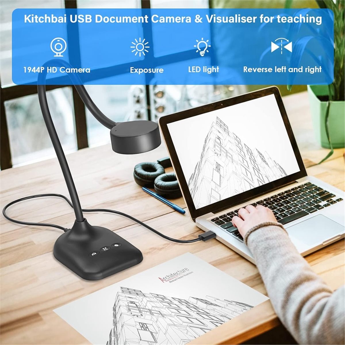 Learn Photography Lighting - AU47-USB Belge Kamerası, Mikrofonlu Belge Web