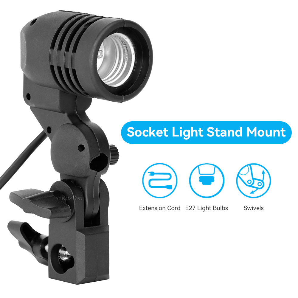 2 adet/1 adet E27 tek kafa amp - Photography Lighting Umbrella incelemesi ve fiyatı