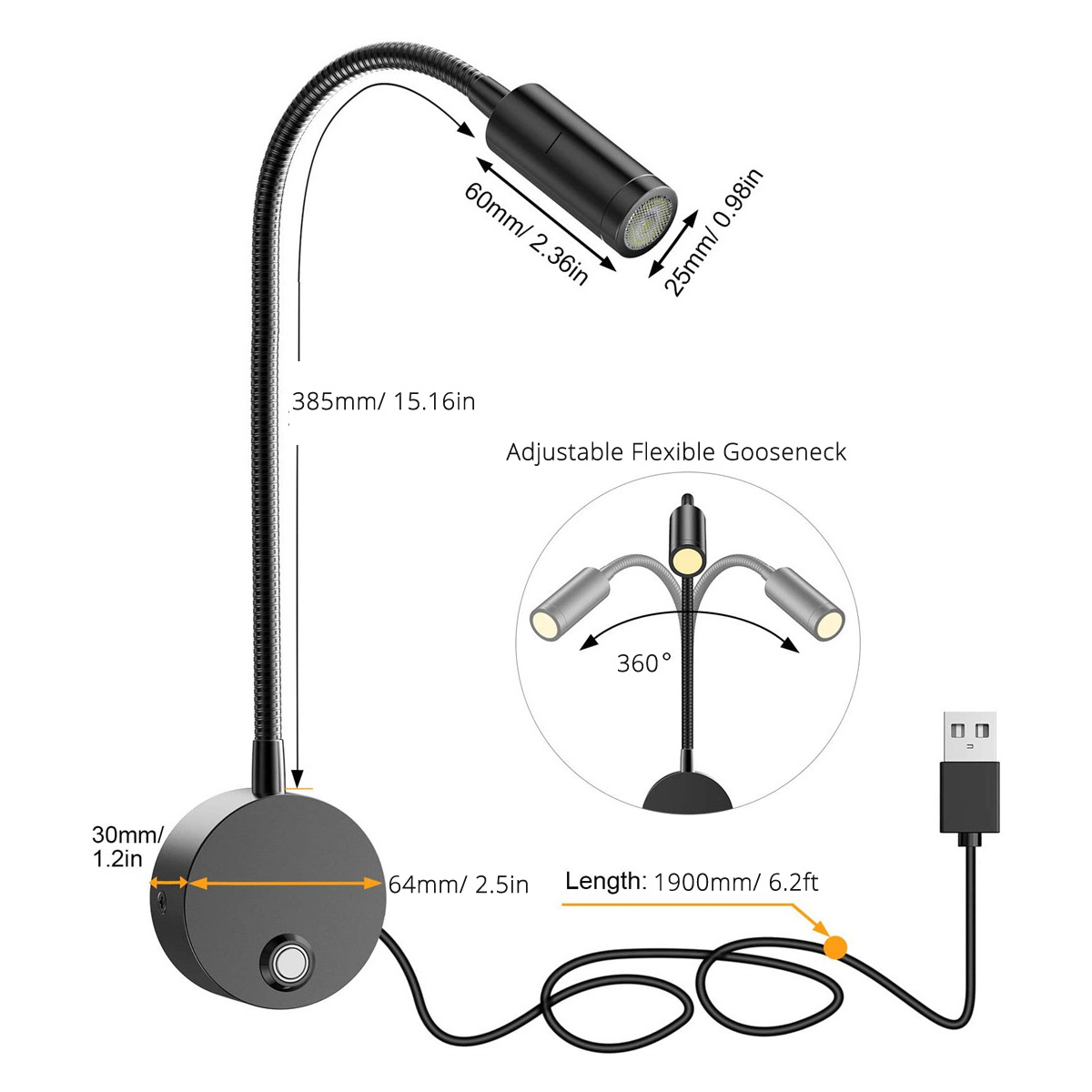 2 adet 5V USB Başucu Duvar Oku - Photography Lighting Book incelemesi ve fiyatı